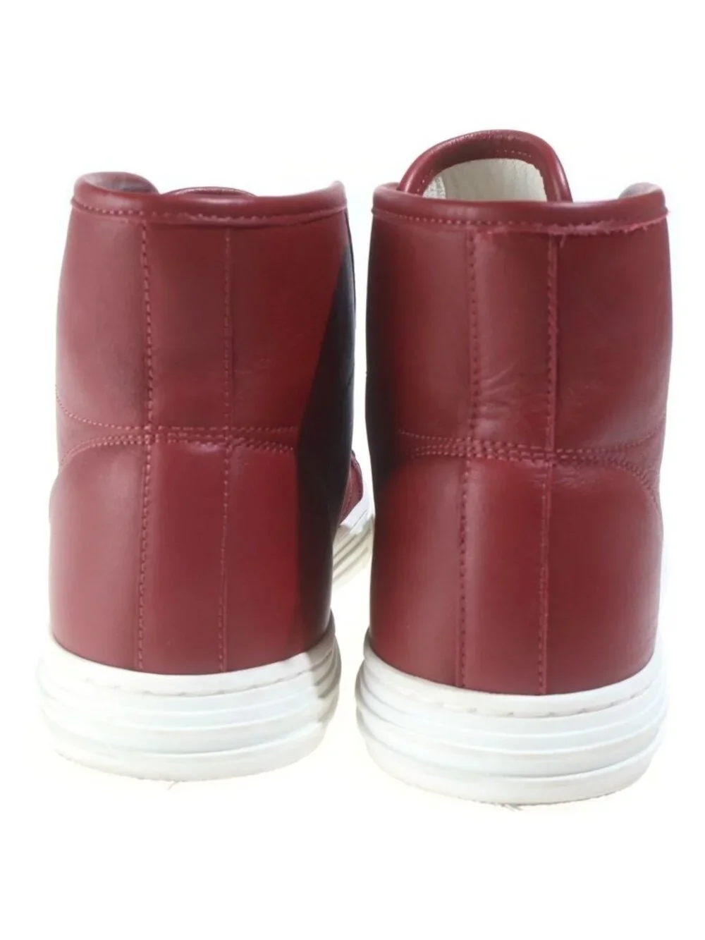 Gucci Logo Plate Leather High-Top Sneakers